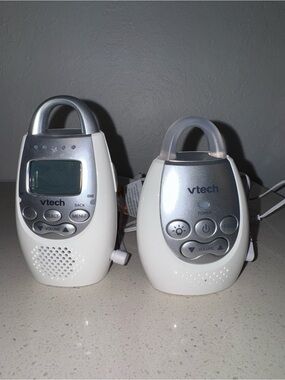 VTech White and Silver Portable Two-Way Baby Monitor Pair
